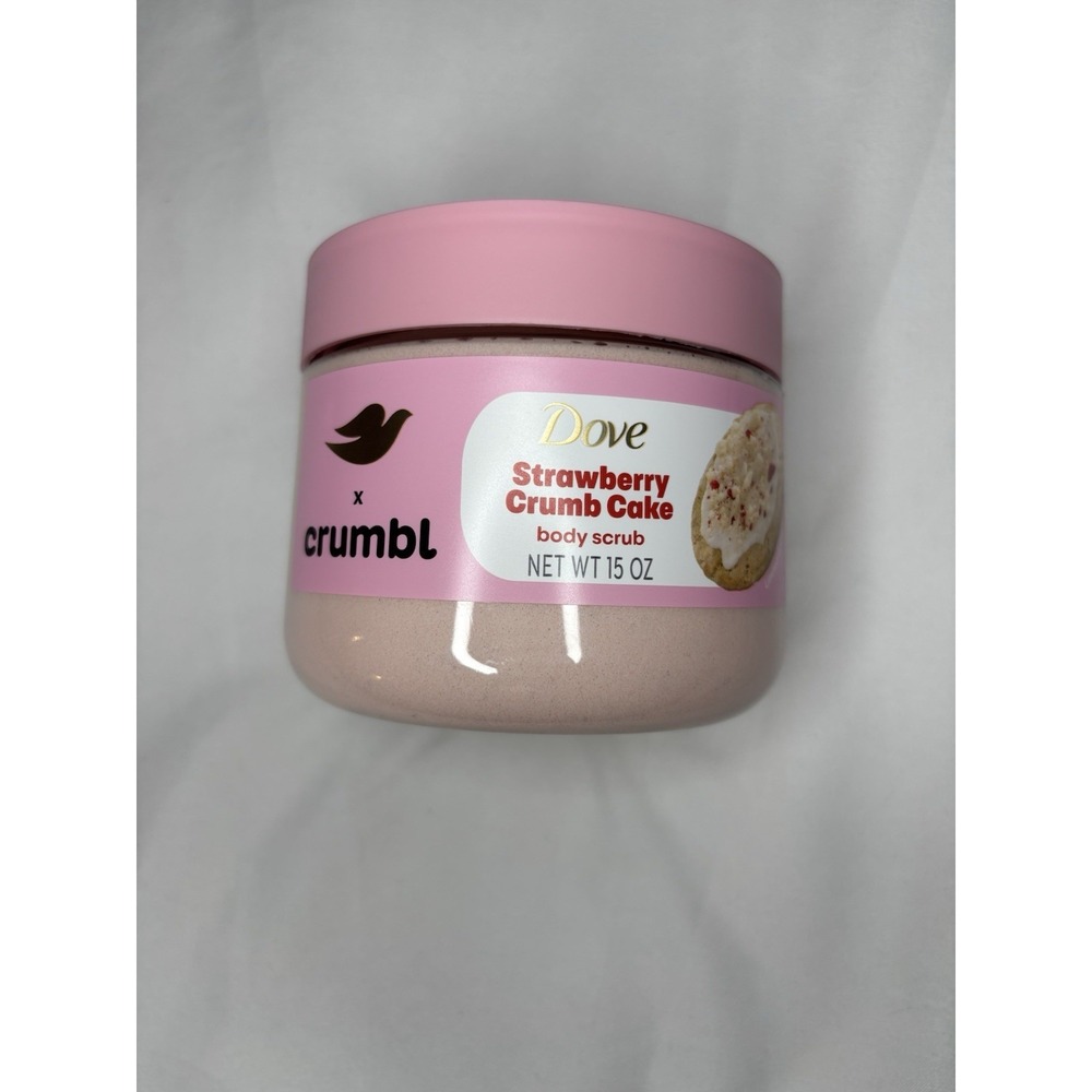 Dove X Crumbl Body Scrub Strawberry Crumb Cake Cookie 15 oz‎ Limited Edition